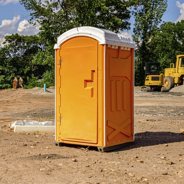 how often are the porta potties cleaned and serviced during a rental period in Montague